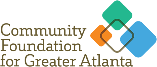 A logo featuring colorful geometric shapes next to the text Community Foundation for Greater Atlanta.