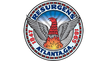 A seal features a phoenix rising from flames with the words Resurgens, Atlanta, GA, and the years 1847 and 1996 encircling it.